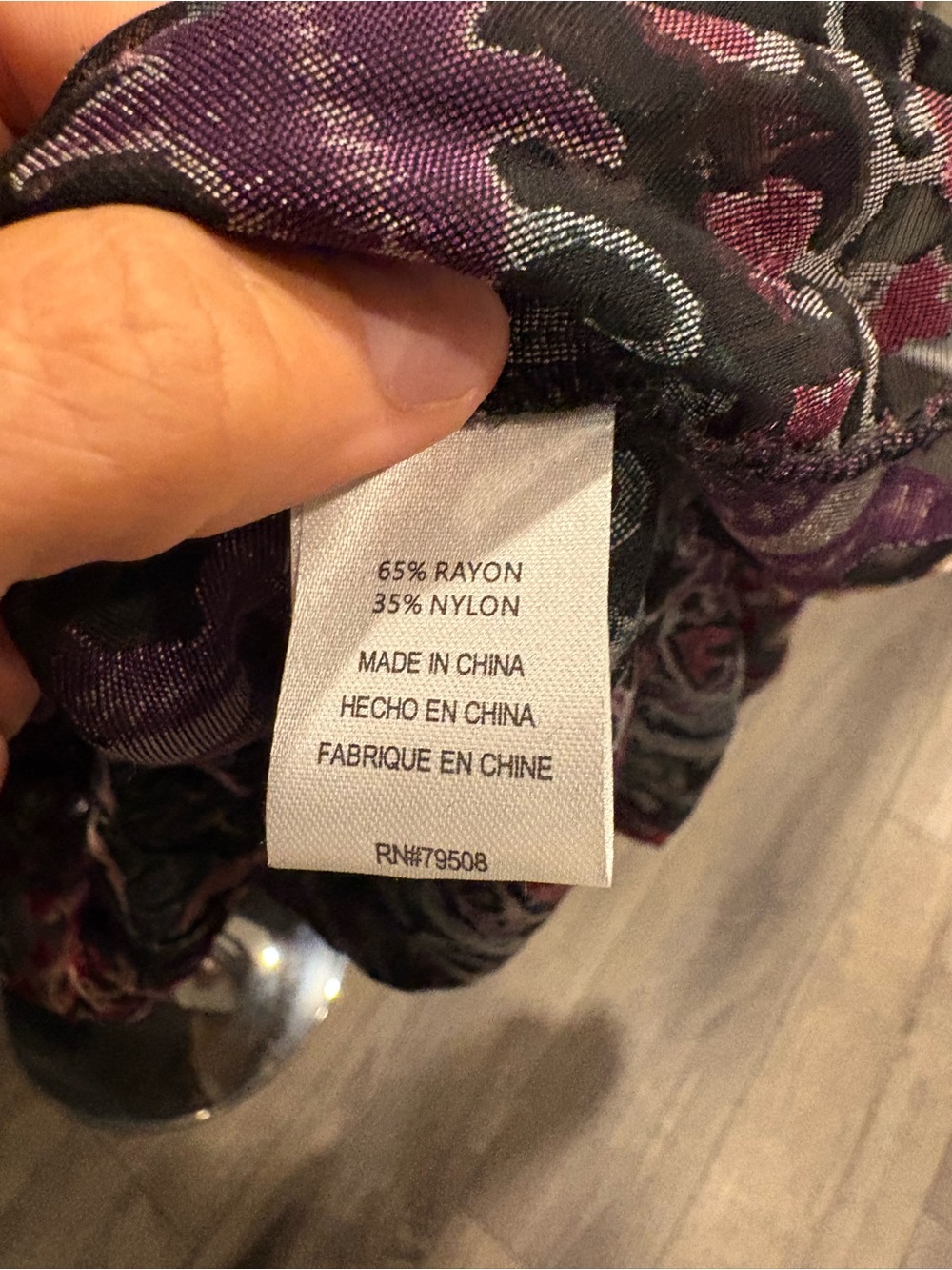 Velvet Paisley Peasant Blouse - Purple Multi - Picture 6 of 6